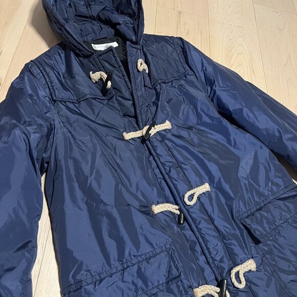 Comme des Garçons SHIRT Hooded Duffle Puffer Coat Jacket Navy - Picture 5 of 8